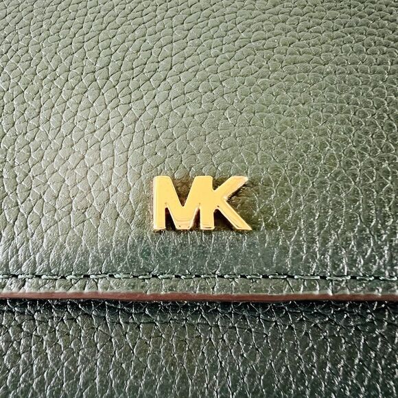 MICHAEL KORS Mott Dark Atlantic Green Leather Phone Crossbody Bag - Picture 3 of 10